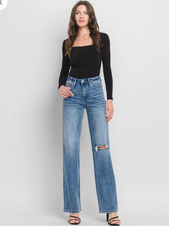 Vervet Denim - Vervet Crush Súper High Rise 90s Vintage Flare Jeans 30 Distressed V3087 Medium